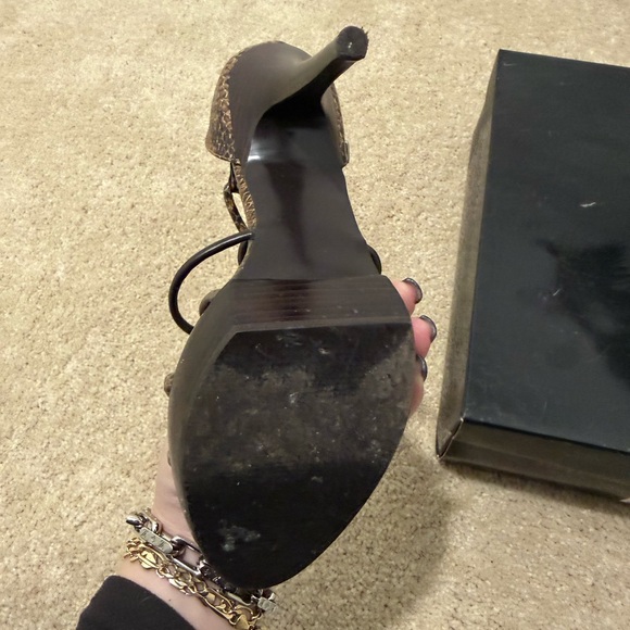 Steve Madden Snakeskin Brown Strappy Heels - Picture 4 of 4